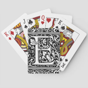 Letter E Medieval Monogram Art Nouveau Playing Cards