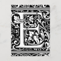 Letter E Medieval Monogram Art Nouveau