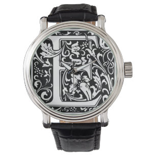 Letter E Medieval Monogram Art Nouveau Watch