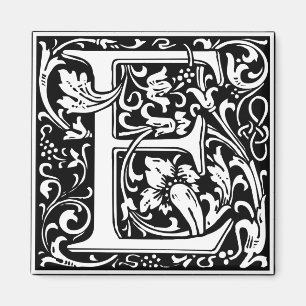 Letter E Medieval Monogram Vintage Initial Magnet