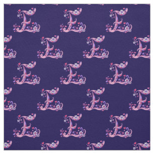 Letter E monogram decorative text custom fabric