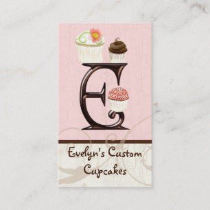 Letter E Monogram Dessert Bakery Business Cards