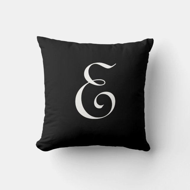 Letter E Monogram Initial Custom Throw Pillow (Front)