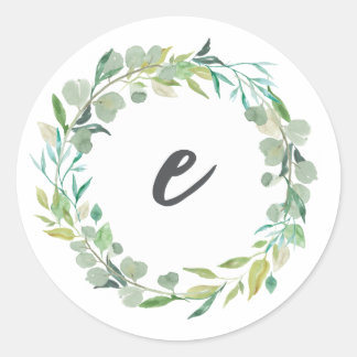 Letter E Monogram Initial Sticker Envelope Seal