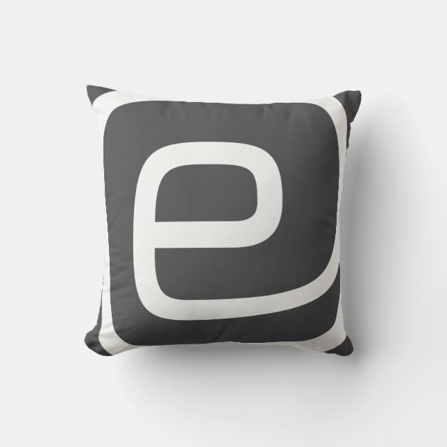 Letter E Monogram Throw Pillow (Front)