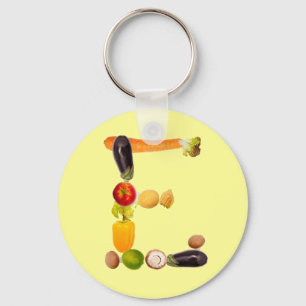 letter "E" of fruits and vegetables Keychain