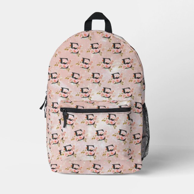 Letter E Printed Backpack (Front)