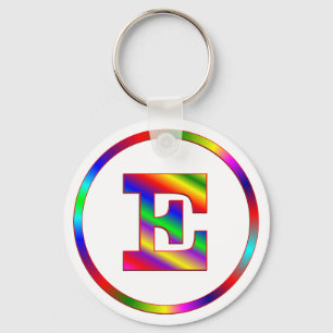 Letter E Rainbow Keychain