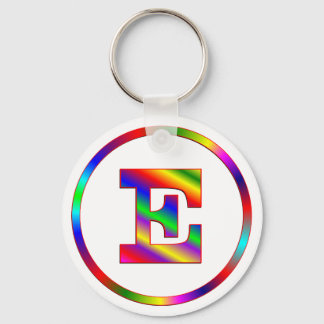 Letter E Rainbow Keychain
