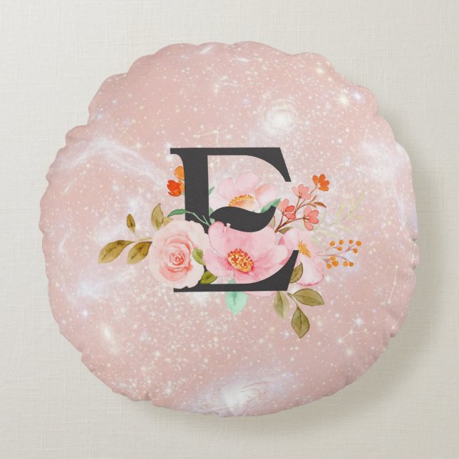 Letter E Round Pillow (Front)