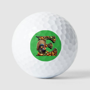 Letter E Thanksgiving style gift  Golf Balls