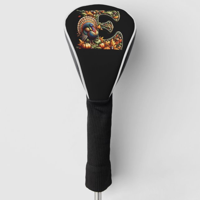 Letter E Thanksgiving style gift  Golf Head Cover (Front)