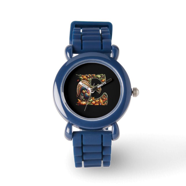 Letter E Thanksgiving style gift  Watch (Front)