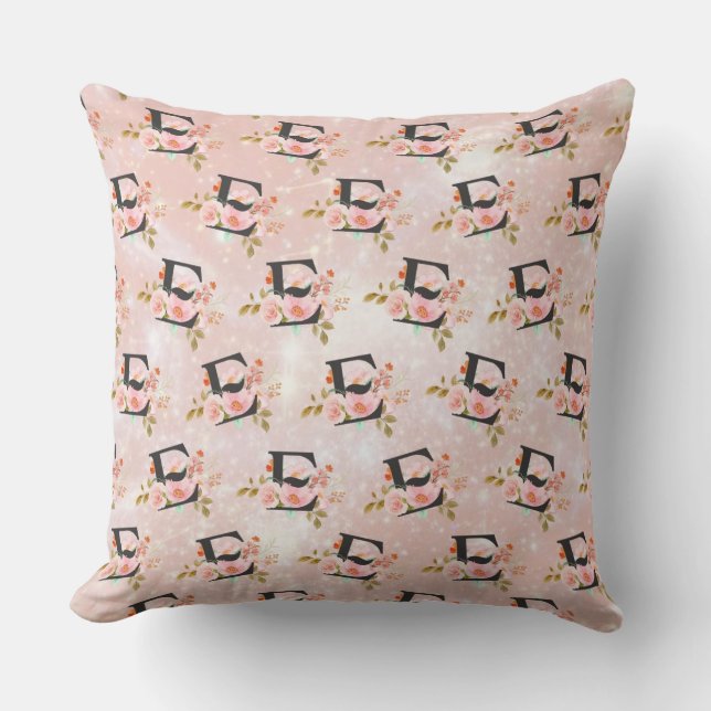 Letter E Throw Pillow (Front)
