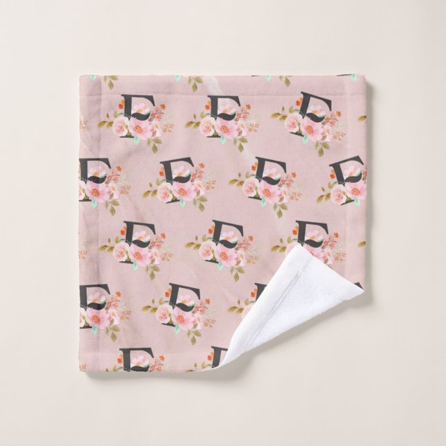 Letter F Bath Towel Set (Wash Cloth)