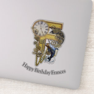 Letter F Birthday customization Sticker