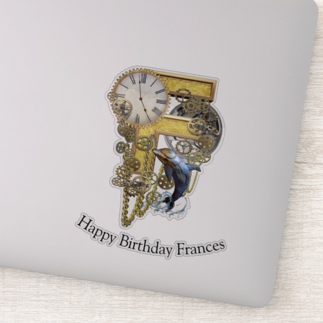 Letter F Birthday customization Sticker (Detail)