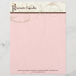 Letter F Cupcake Business Letterhead