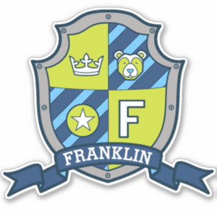 Letter F custom name Franklin knights crest