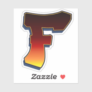 Letter F - flames Sticker