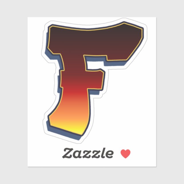 Letter F - flames Sticker (Sheet)