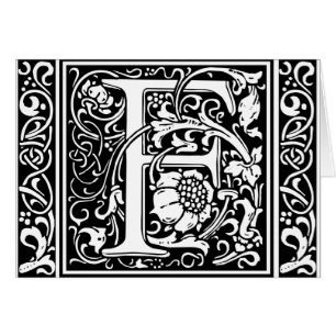 Letter F Medieval Monogram Art Nouveau