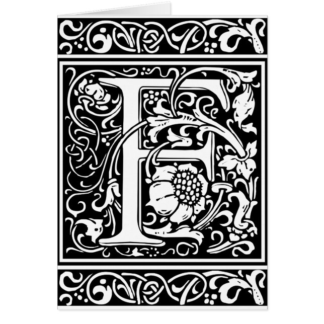 Letter F Medieval Monogram Art Nouveau (Front)