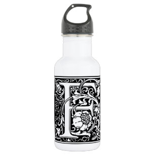 Letter F Medieval Monogram Art Nouveau 532 Ml Water Bottle