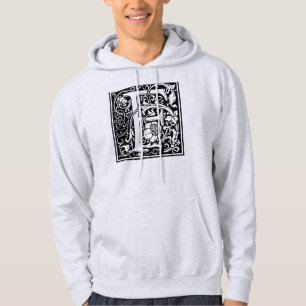 Letter F Medieval Monogram Art Nouveau Hoodie
