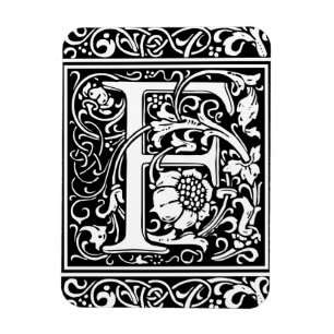 Letter F Medieval Monogram Art Nouveau Magnet