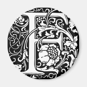 Letter F Medieval Monogram Vintage Initial Magnet