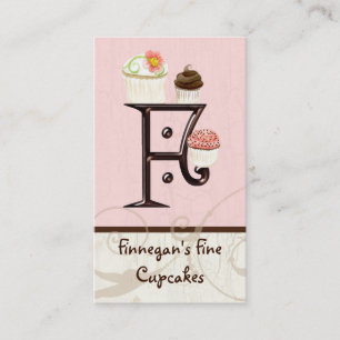 Letter F Monogram Dessert Bakery Business Cards