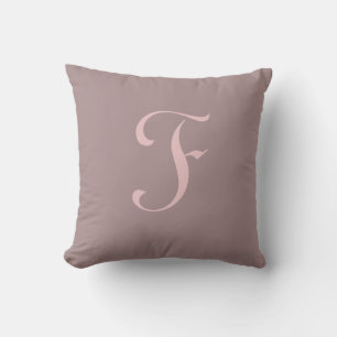 Letter F Monogram Initial Custom Throw Pillow