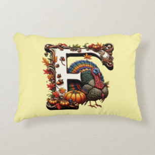 Letter f Thanksgiving gift style Accent Pillow