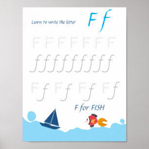 Letter F Tracing Poster for Kids
