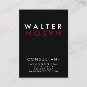 Letter Flip / Black Red / Black Business Card