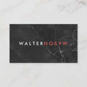 Letter Flip Marble Lux Executive Business Card