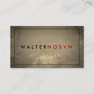 Letter Flip Rustic with Border Business Card