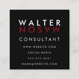 Letter Flip   Simple Square Business Card