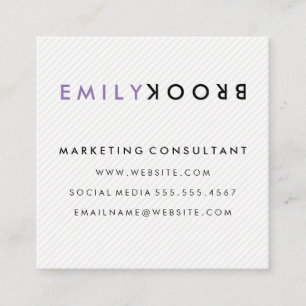 Letter Flip Stripes Modern Square Business Card