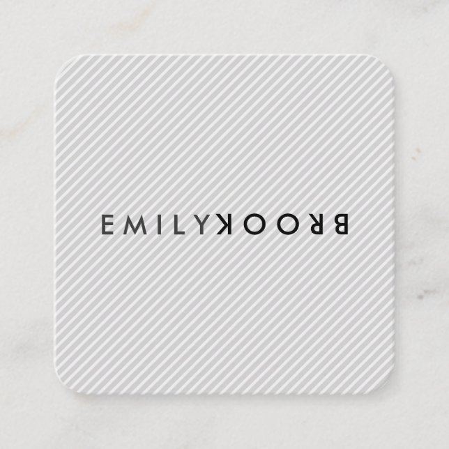 Letter Flip Stripes Square Business Card (Front)