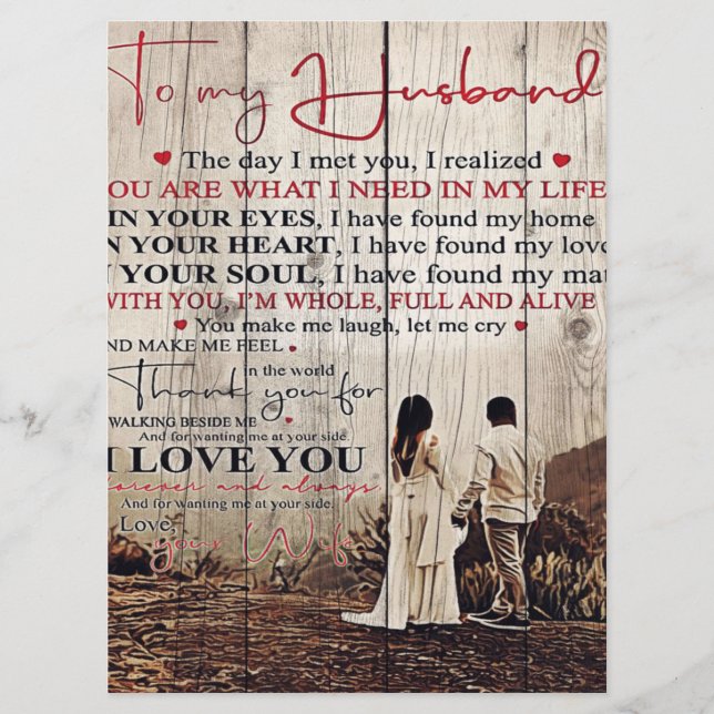 Letter For Him | Cool To My Husband Gift Menu (Front)