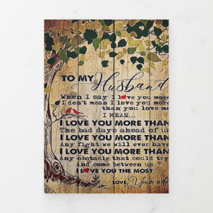 Letter For Husband Family Decoration Tri-Fold Announcement