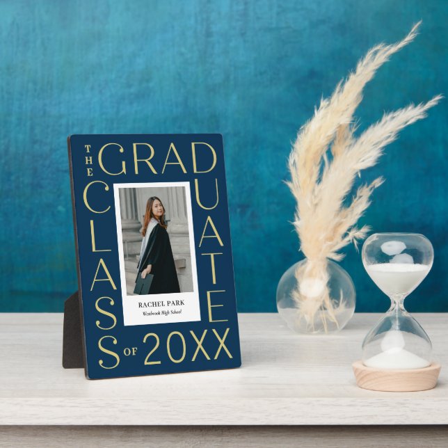 Letter Frame EDITABLE COLOR Graduation Plaque (Side)