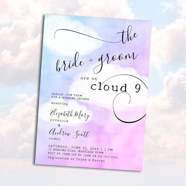 Letter from Cloud 9 Humourous Fun Wedding Shower Invitation (Creator Uploaded)