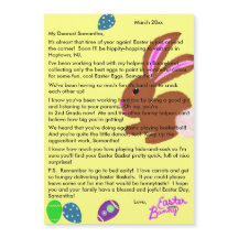 Letter from Easter Bunny Yellow