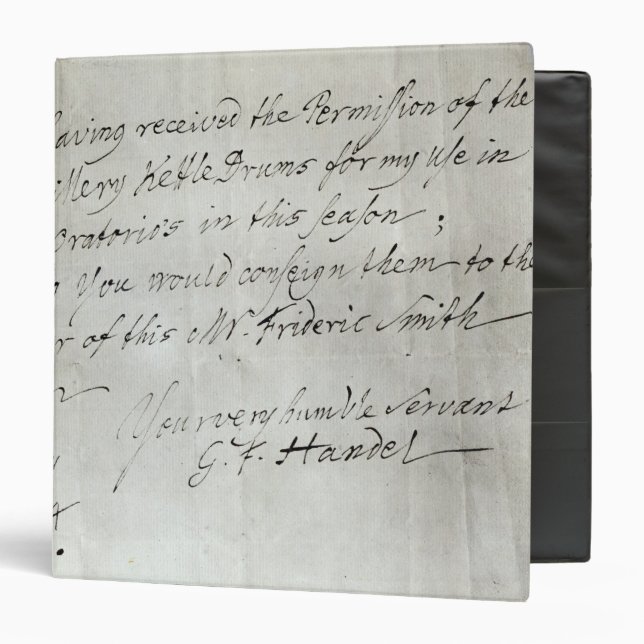 Letter from George Frederick Handel Binder (Front/Inside)