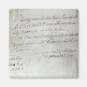 Letter from George Frederick Handel Magnet