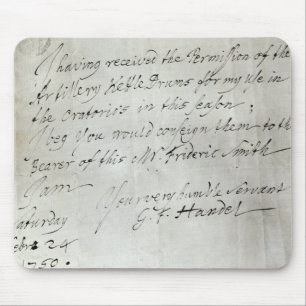 Letter from George Frederick Handel Mouse Pad