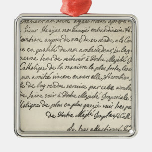 Letter from George I to Charles VI Metal Ornament